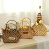 Girl Basket Flower Baskets Wicker Baskets Basket Wicker Or Bamboo Baskets Cachepot For Flowers Bamboo Basket Decorative 2