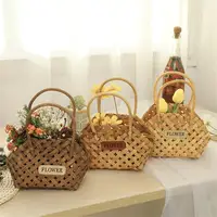 Girl Basket Flower Baskets Wicker Baskets Basket Wicker Or Bamboo Baskets Cachepot For Flowers Bamboo Basket Decorative 2