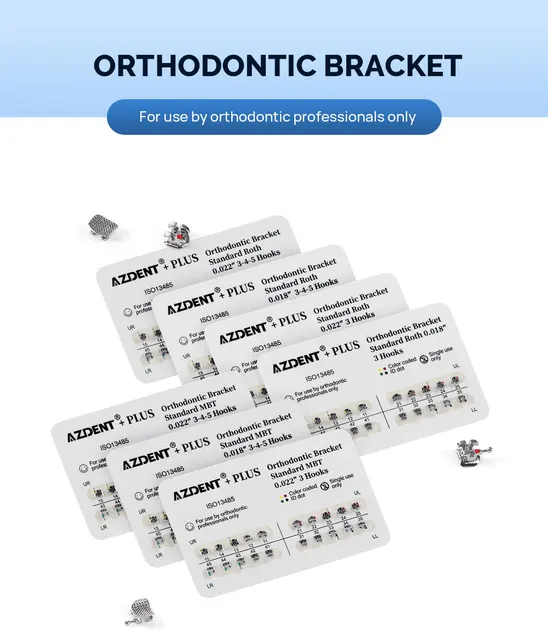 Supports Orthodontiques Métalliques Roth 022 Lot De 10 Paquets De