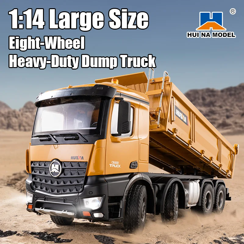 New Huina 1536 Semi-Alloy Heavy Transport Dump Truck Excavator Acousto-Optic Remote Control Engineering Car Toy Birthday Gift 2