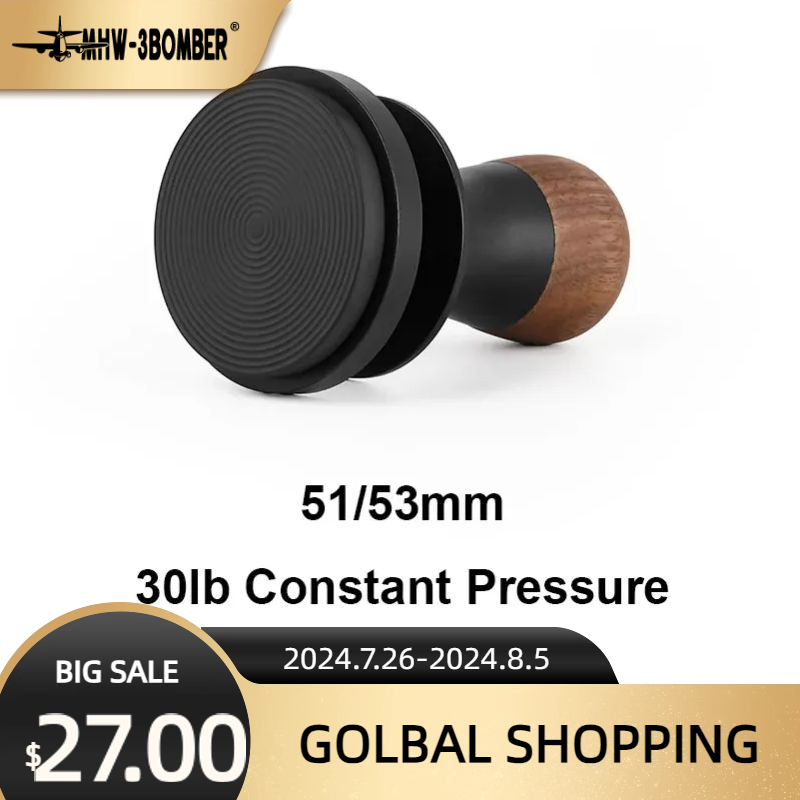 MHW-3BOMBER 30lb Espresso Tamper Flash Constant Pressure Coffee Tamper For 51/53mm Portafilter Professional Barista Accessories