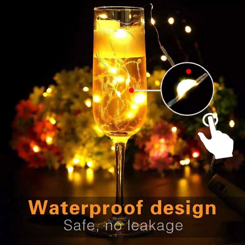 Decorative lights led string lights led fairy lights string lights 5 Pack battery powered bottle string lights fairy lights with copper wire automatic night lights for parties wedding decorati