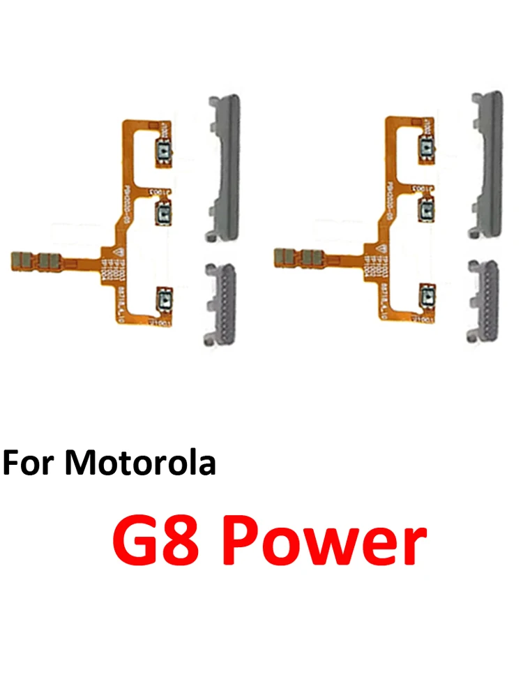 Black/Blue Phone Power Volume Button - External Key & Internal Flex Cable Repair Parts for Motorola Moto G8 Power