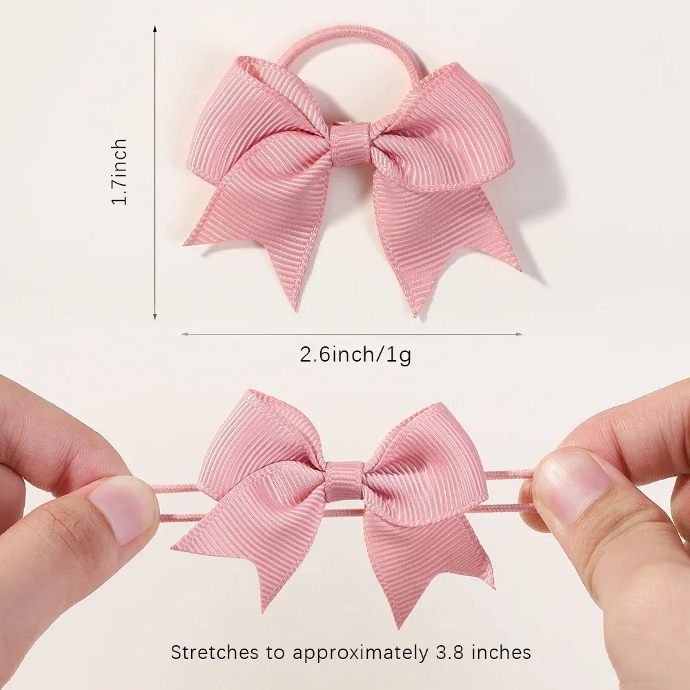 Hair Bands 10Pcs Bows Elastic Hair rubber band Hair Ties Ribbon Pigtail Grosgrain accessories girl Baby Gift for children