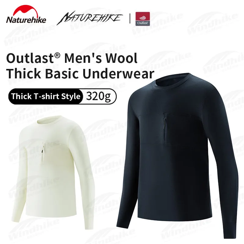 

Naturehike Men Winter Long Sleeve Warm T-Shirt Thickening -15℃~ 5℃ Breathable Outdoor Sport Cycling Round Neck Thermal Underwear
