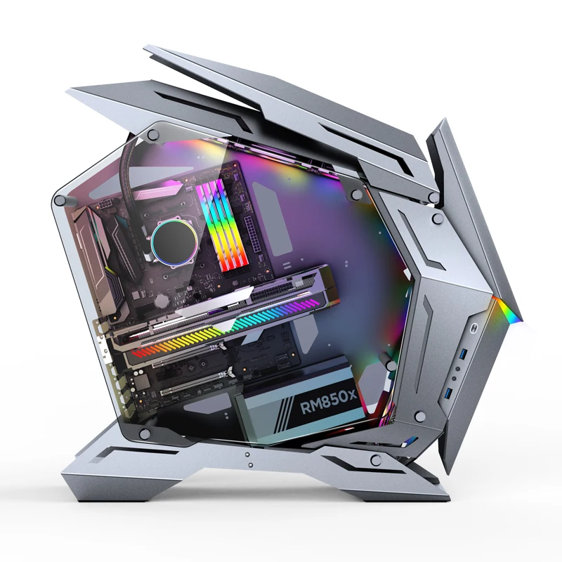 Jonsbo MOD3 E-ATX E-sports Case ATX MATX ITX All Aluminum Game Chassis Gray Black 5V ARGB Machine Light Effect 6 Fan Position