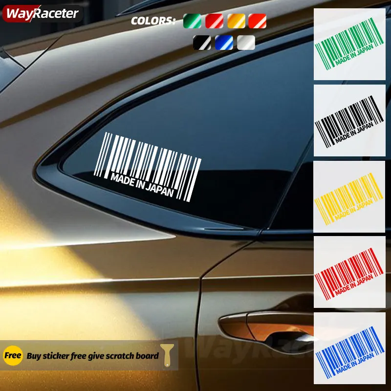 MadeInJapanBarcodeFunnyCarStickersWindowBumperBodyDecalFor