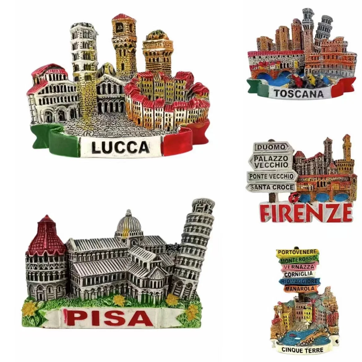 Lucca Pisa 이탈리아 냉장고 자석, 여행용 3D 기념 냉장고 스티커 선물