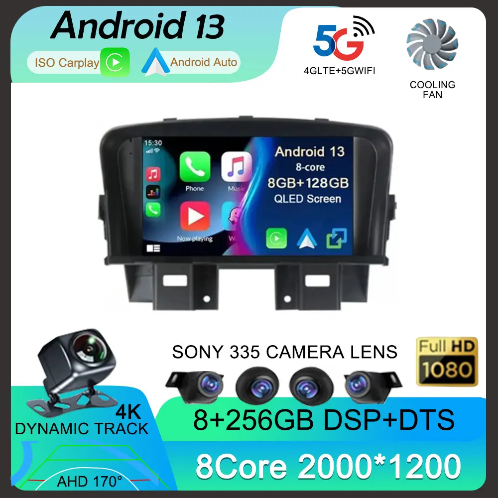 

Автомагнитола 7 дюймов, Android 13, для Chevrolet Cruze 2008-2014, мультимедийный видеоплеер с GPS-навигацией, встроенным Carplay и камерой 360