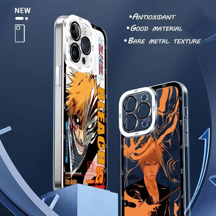 Shockproof Soft Silicone Clear Anime Bleach Ichigo Phone Case Cover