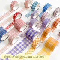 20 Rolls Boxed Kawaii Washi Tape Set, Cute Cartoon DIY Masking Tape, Grid Sticky Note Paper for Scrapbooking & Journaling 6