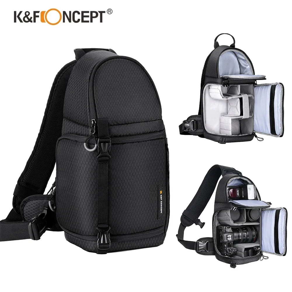 K&F CONCEPT DSLR 카메라 렌즈 여행 카메라 가방을위한 새로운 패턴 방수 전문 카메라 숄더 백