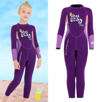 Kids One-Piece Swimsuit Neoprene Wetsuit for Boys Girls Children Wetsuit Sun Protection Swimwear Swimming Diving Scuba Wet Suit 1