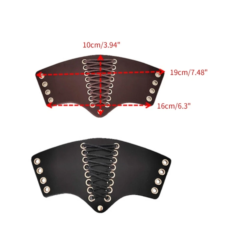 Medieval Punk Vintage Wrist Guard for Men Fashionable for Parties and Festivals Vintage PU Arm Protector Lace up Cuff
