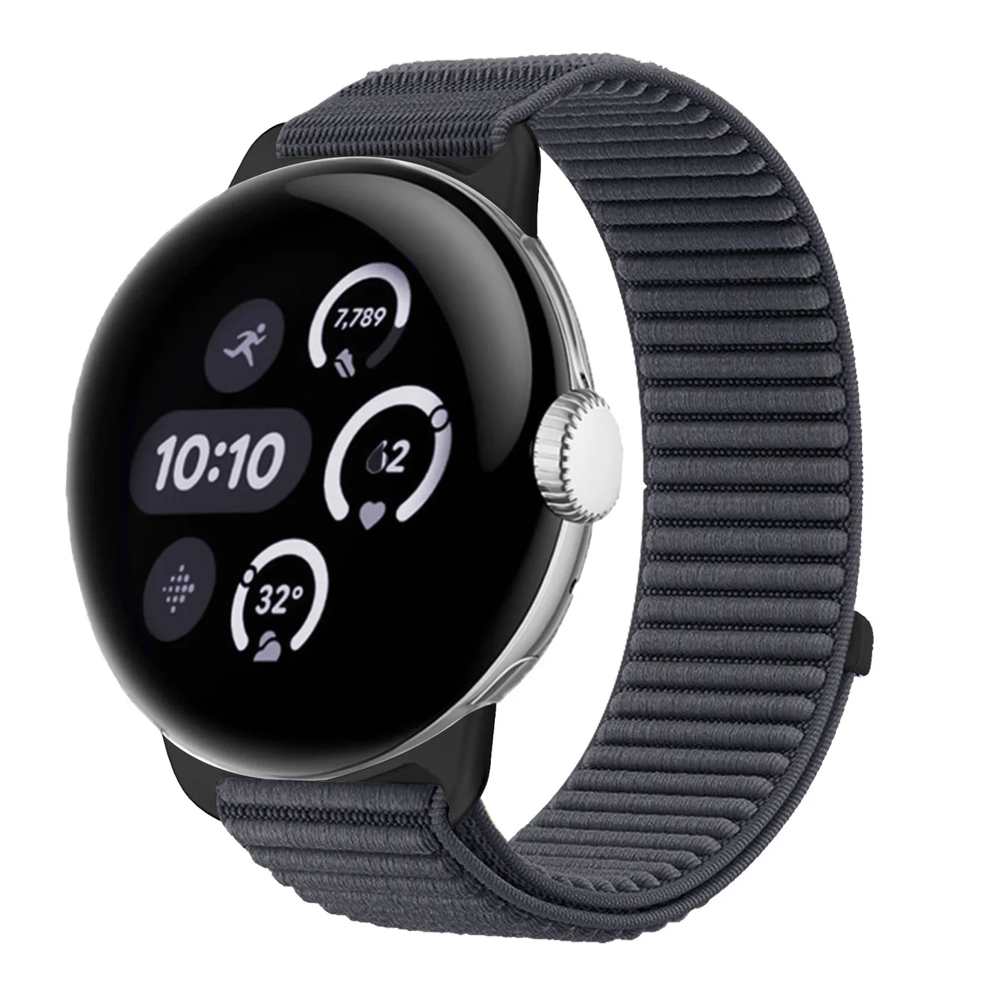 Nylon Loop Strap with Metal Links - Premium Replacement Smartwatch Bracelet
