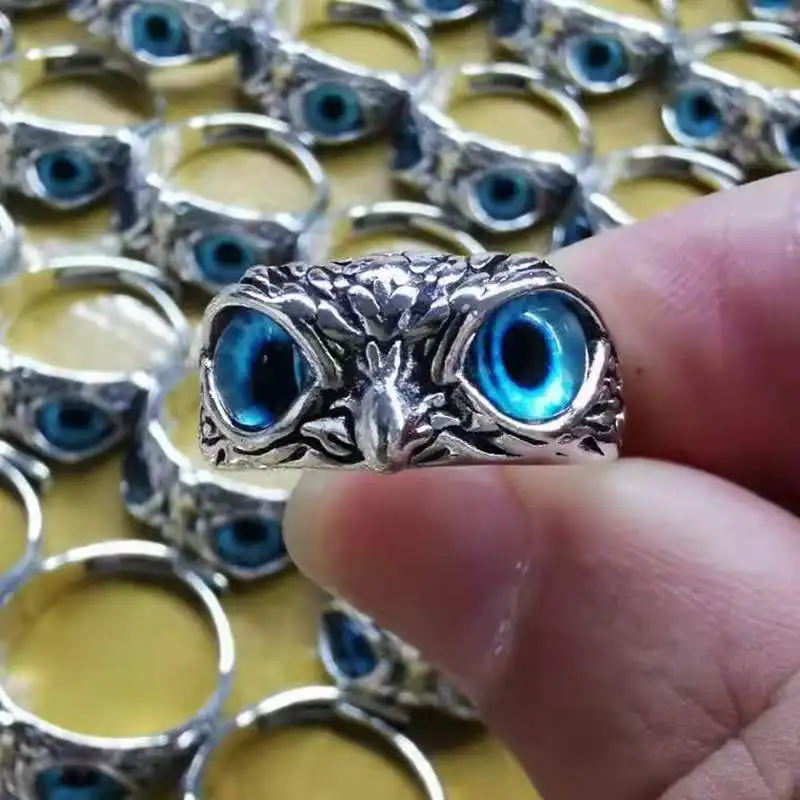20PC NEW Charm Vintage Men Women Owl Ring Devil's Eye Rings Opening Adjustable finger Jewelry For Party Engagement Wedding Gifts