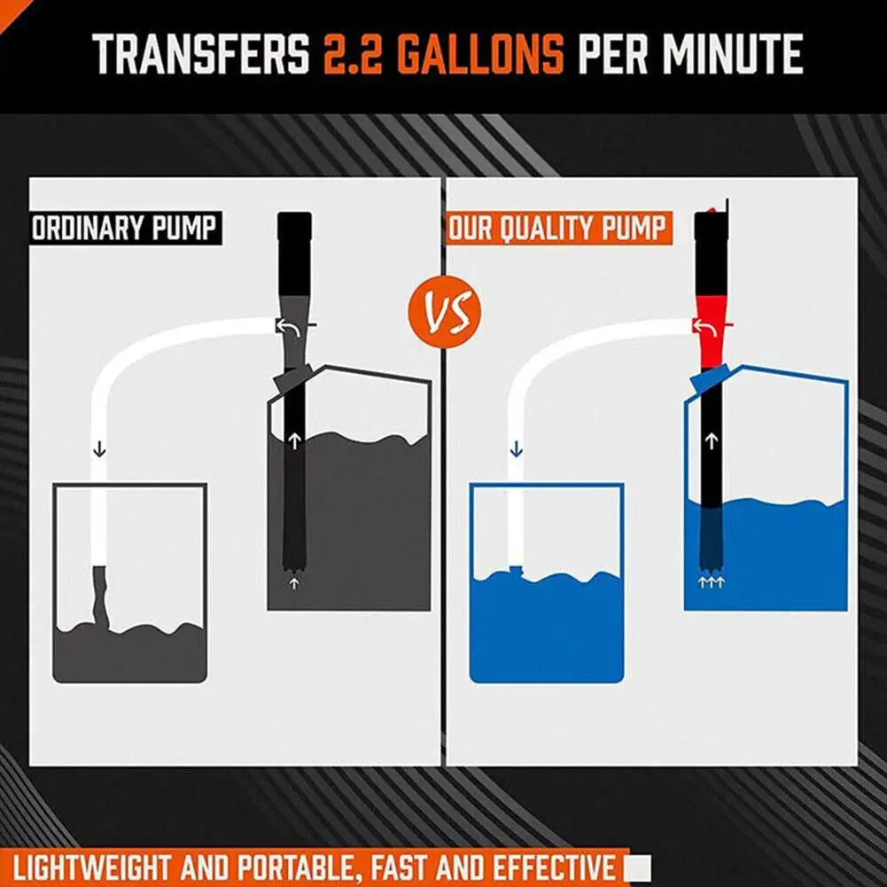 Portable Liquid Transfer Pump Battery Operated Siphon Liquid Extractor Pump 2.2 Gallons Per Min