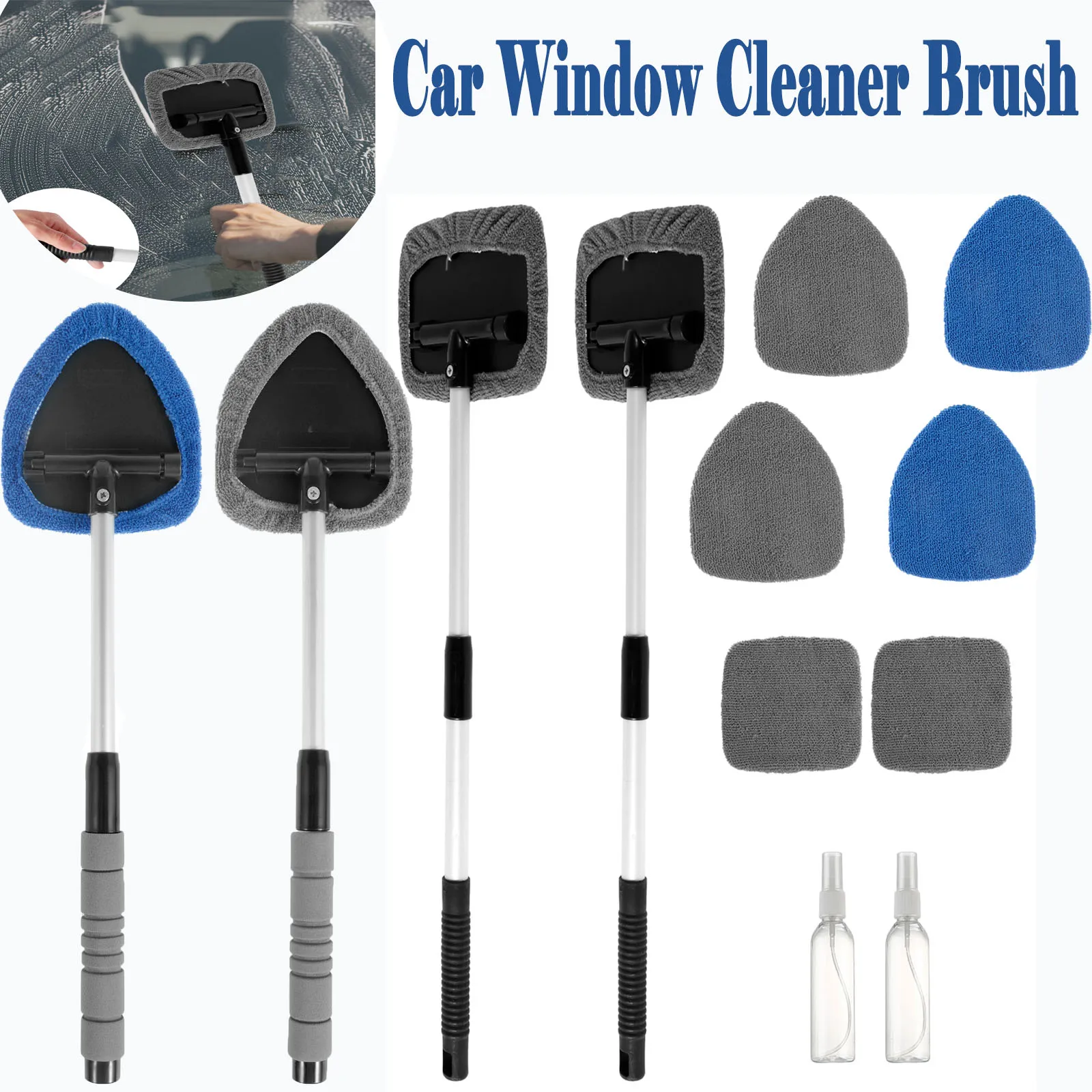 TVTUTPWY Windshield Scrubber, Car Windshield Cleaner Tool Inside With 4 Reusable And Washable