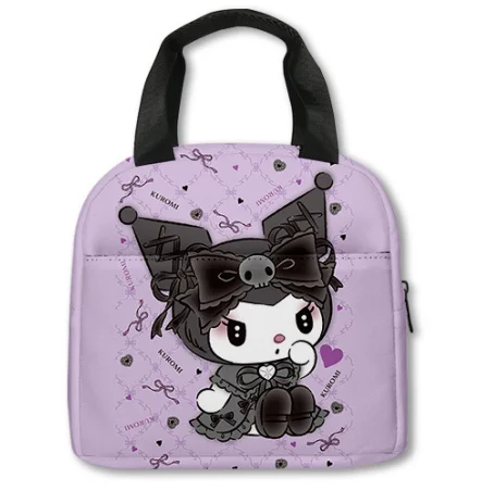 MINISO-Mochila infantil fofa dos desenhos animados, Sanrio Kuromi Melody Cinnamoroll, lancheira ao ar livre do estudante, bolsa de escola Anime