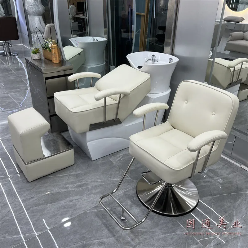 

Swivel Barber Shop Barber Chairs Cosmetology Office Spa Stool Barber Chairs Beauty Salon Gaming Cadeira Tattoo Furniture QF50BC