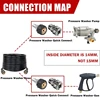 Pressure Washer Adapter Set M22 Metric Male Thread Fittings M22 14mm to 3/8 Quick Connect Stainless Steel Quick Disconnect Kit 5