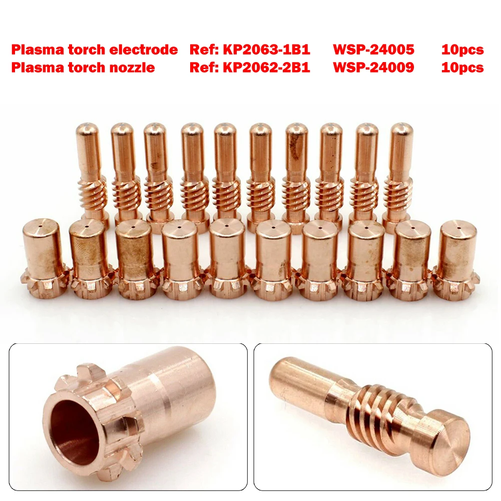 

20PCS PT-80 PT80 IPT-80 Plasma Cutter Torch Electrode 1.0mm P2063-1B1 WSP-24005 KP2062-2B1 WSP-24009 Plasma Cutter Consumables
