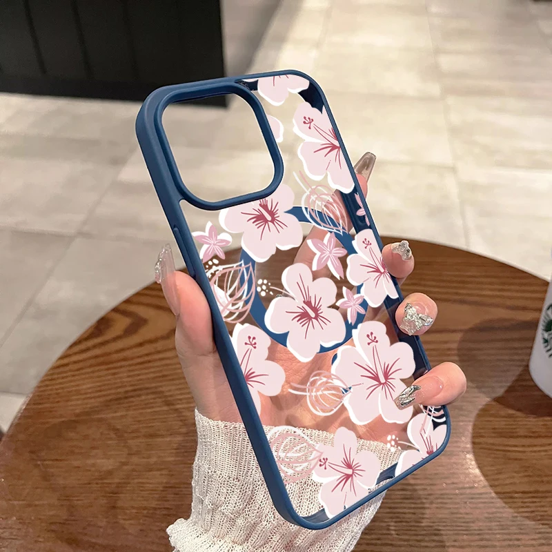 Elegant Minimalist Floral Phone Case with Magnetic Cover