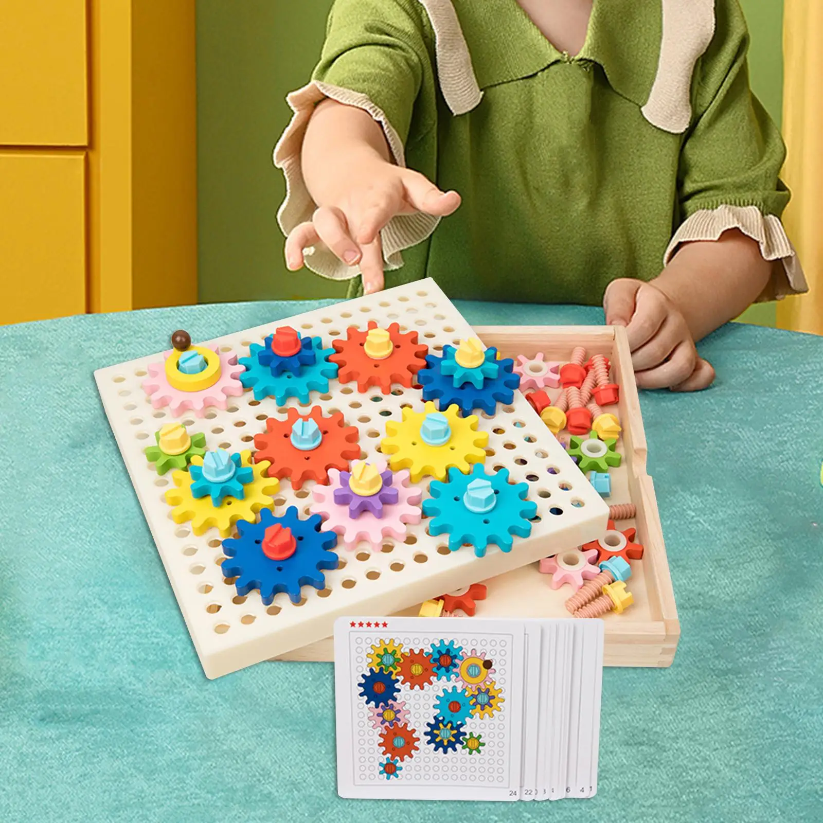 

Montessori Gear Game Wooden Toys for Children Toddlers Valentine's Day Gift