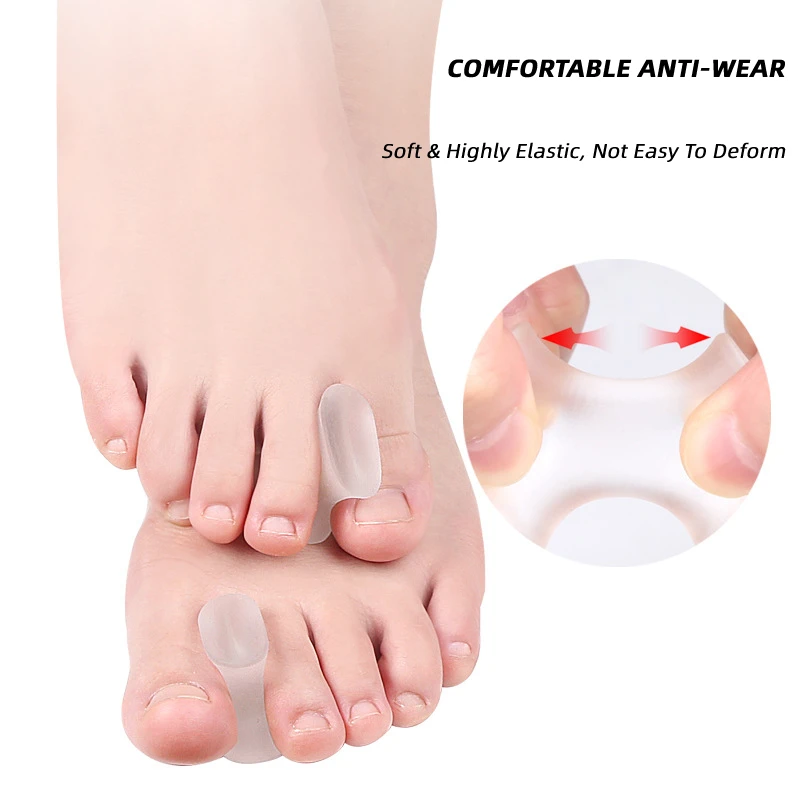 2Pcs=1Pair Silicone Gel Toe Separator For Child And Adult Foot Care Tool Straightener Bunions