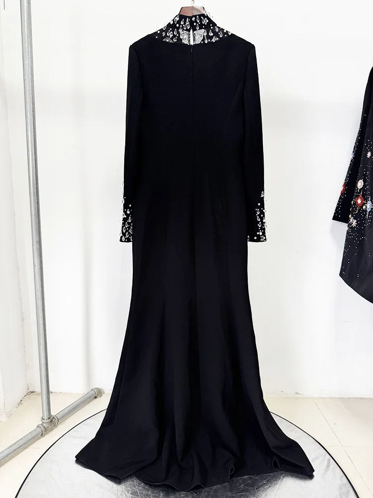 فستان سهرة ماكسي شبك وخرز