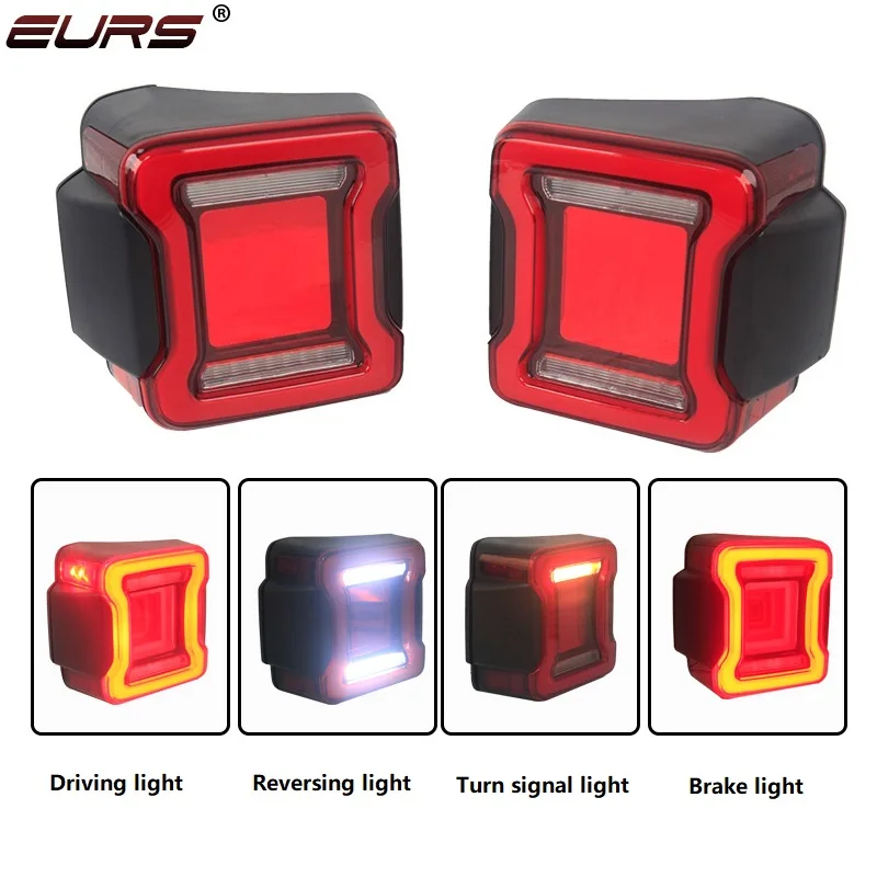 

2pcs Car LED Rear Tail Light Red Brake Reverse Turn Signal Side Marker Light For 2007-2017 Wrangler JK JKU Rubicon Sahara Sport