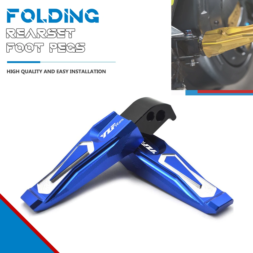 

For YAMAHA YZFR25 YZF-R25 YZF R25 Motorcycle CNC Aluminum Rear Passenger Footrests Foot Rests Pegs Rear Pedals Peg