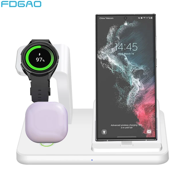 Wireless Charging Station For Samsung, 3 In 1 Wireless Charger For Samsung  S23 Ulta, Galaxy Watch, Galaxy Buds