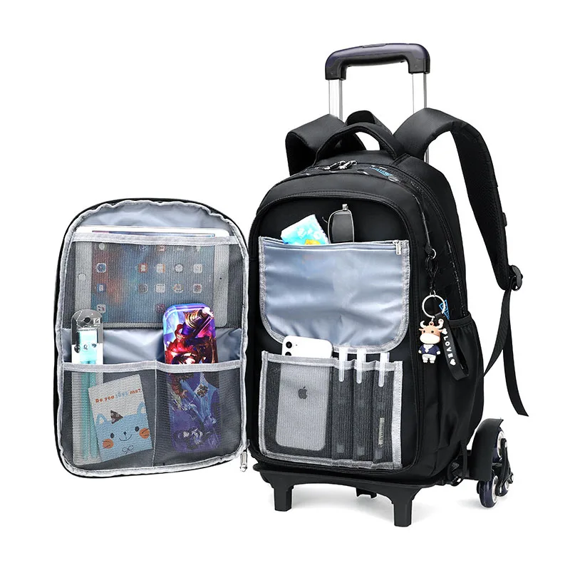 Highcapacity Detachable Children Rolling School Bags Student Shoulder