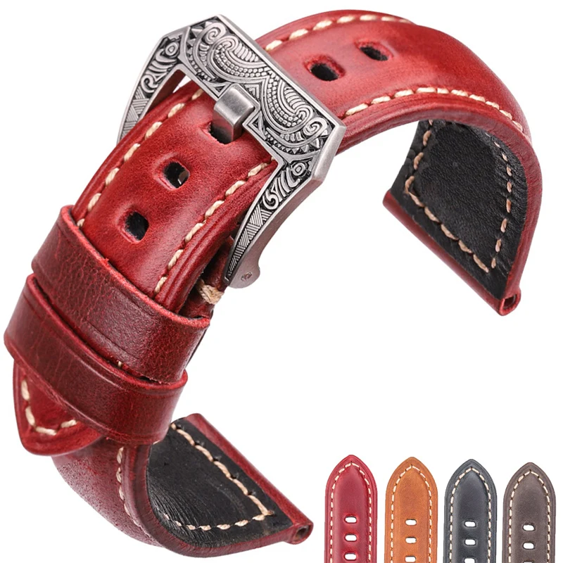 Elegant Multicolor Genuine Leather Watch Band Bracelet