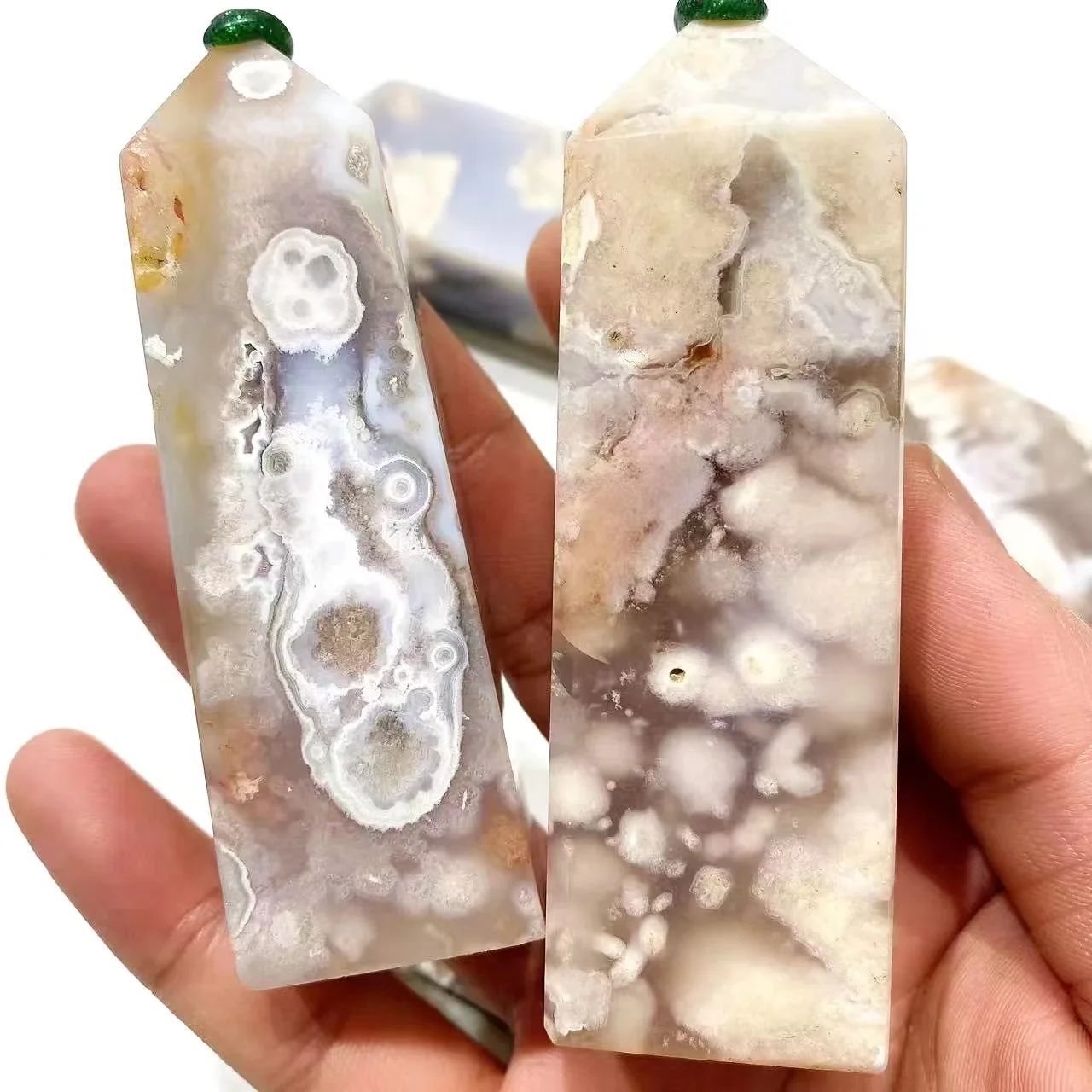 

Природные камни жезл для рейки Tetrahedron Crystal Tower Flower Agate Point 150g-300g1pc