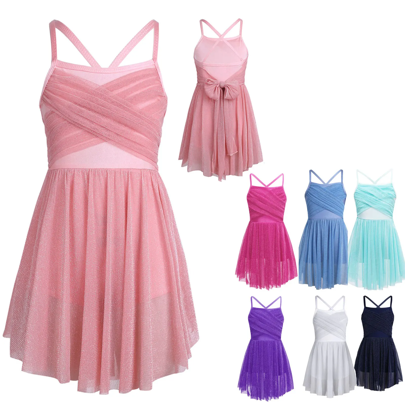 Ranrann Enfant Fille Robe Danse Classique Ballet Sans Manches