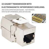 10PCS-CAT.6 Shielded Tool-less RJ45 Keystone Jack, No Punch Down Up-Down Crimp, 10Gbps Network Data Connector for Cat.6 Shielded 5