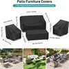 4pcs/Set Patio Furniture Covers, Heavy Duty Waterproof Outdoor Furniture Covers, Rattan Outdoor Furniture Windproof 3
