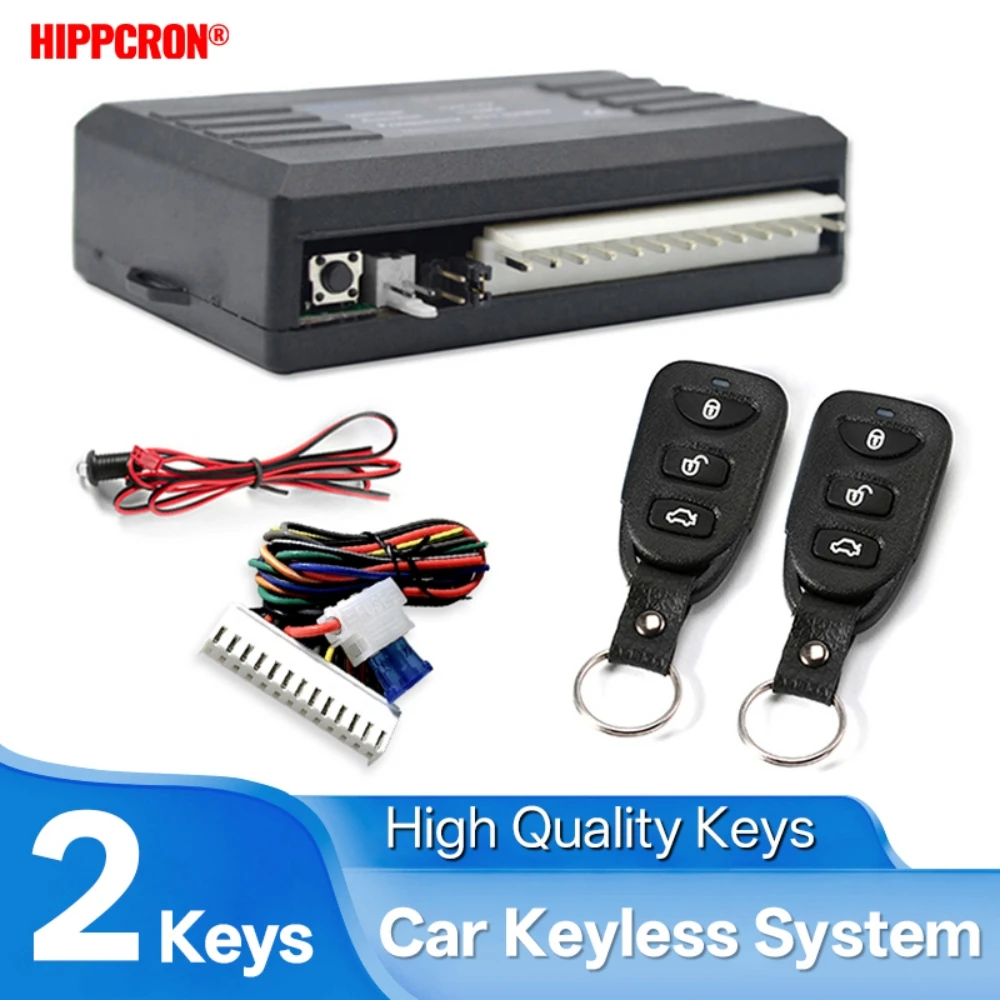 Hippcron Car Door Lock Trunk Release Keyless Entry System Central Locking Kit Remote Control Car Accessories With Wirless