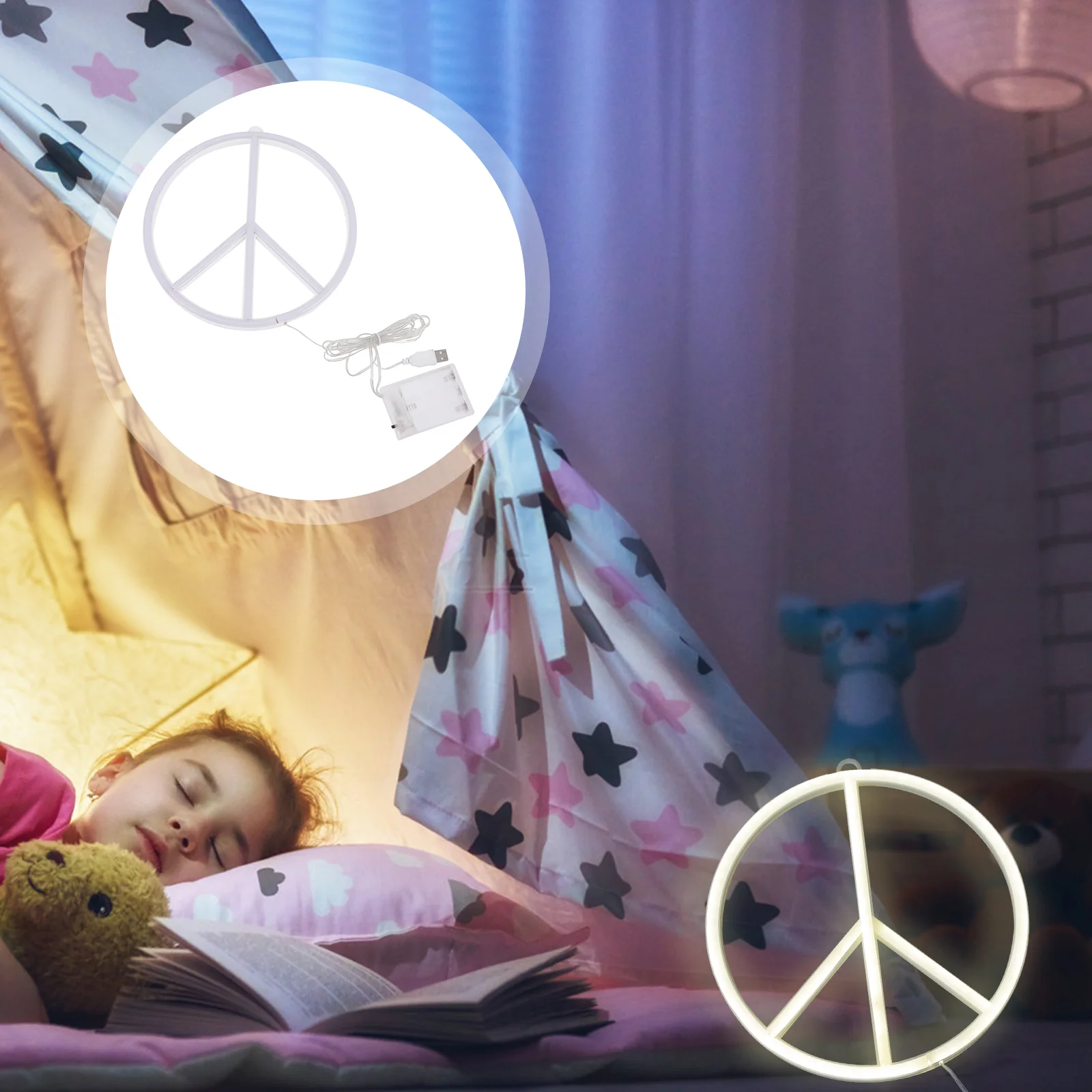 

Неоновый дневной знак, Круглый неоновый светодиодный знак, персонализированный Декор для спальни, неоновая вывеска, работающая от Usb, подвесная неоновая подвеска