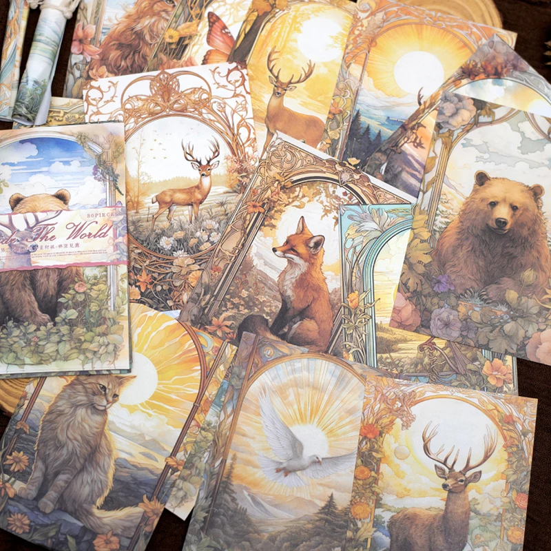 30Pcs/Pack Collage Journaling Material Paper Scrapbooking DIY Supplies