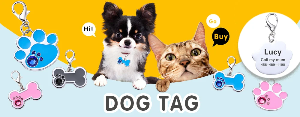 Personalisierte Laser Gravur Metall Pet Name Tag Anti-verloren Angepasst Hund Katze ID Kragen Welpen Typenschild Tag Anhänger Liefert – Detail 1