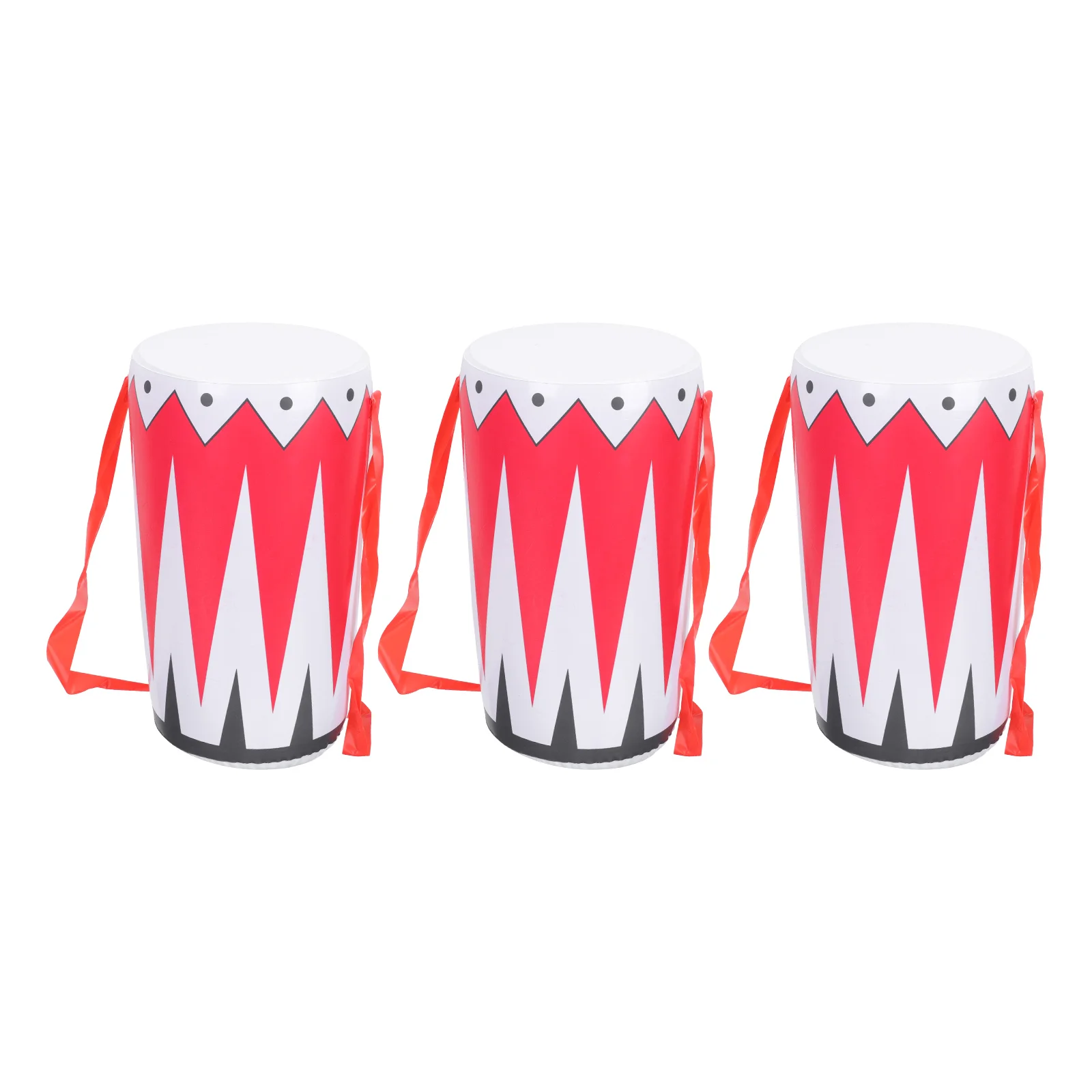 

3 Pcs Inflatable Drum Funny Waist Toys Kids Prop Children Music Fake Red Simulated Baby Toddler