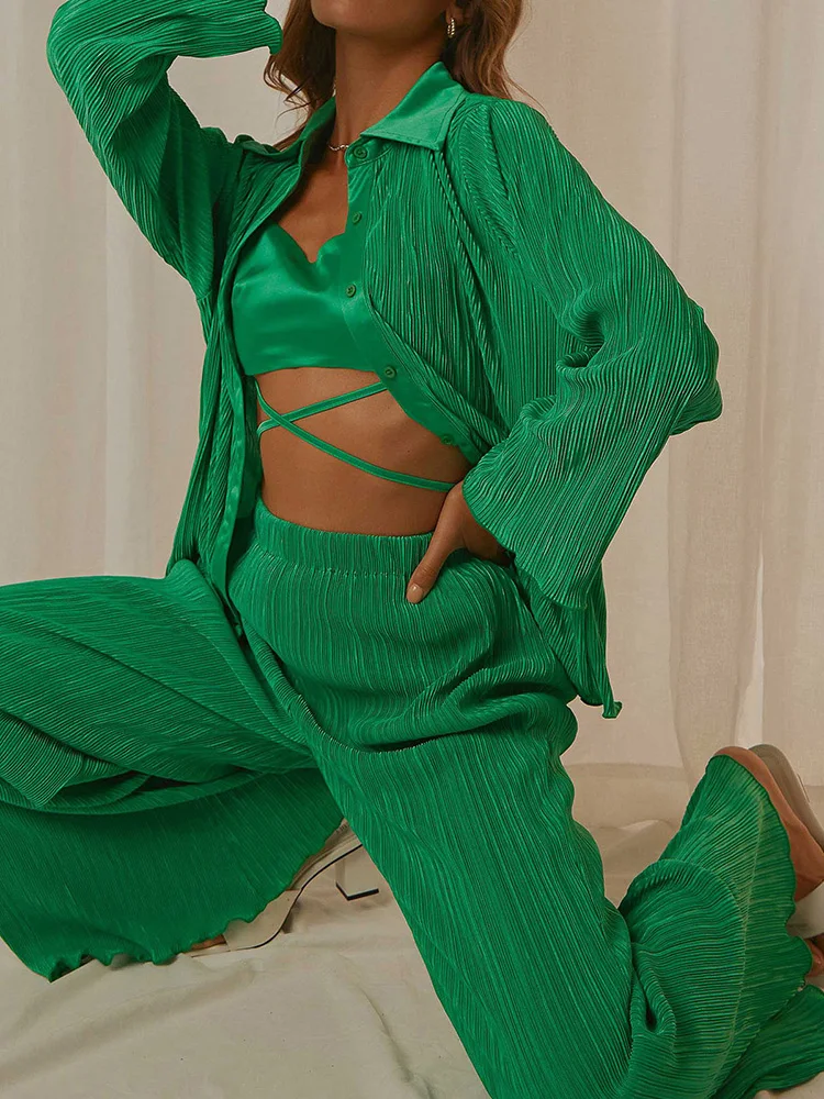 

New Women Long Sleeve Printing Matching Sets Summer Turn Down Collar Loungewear Ladies Outfit Homewear Streetwear Cardigan Suits