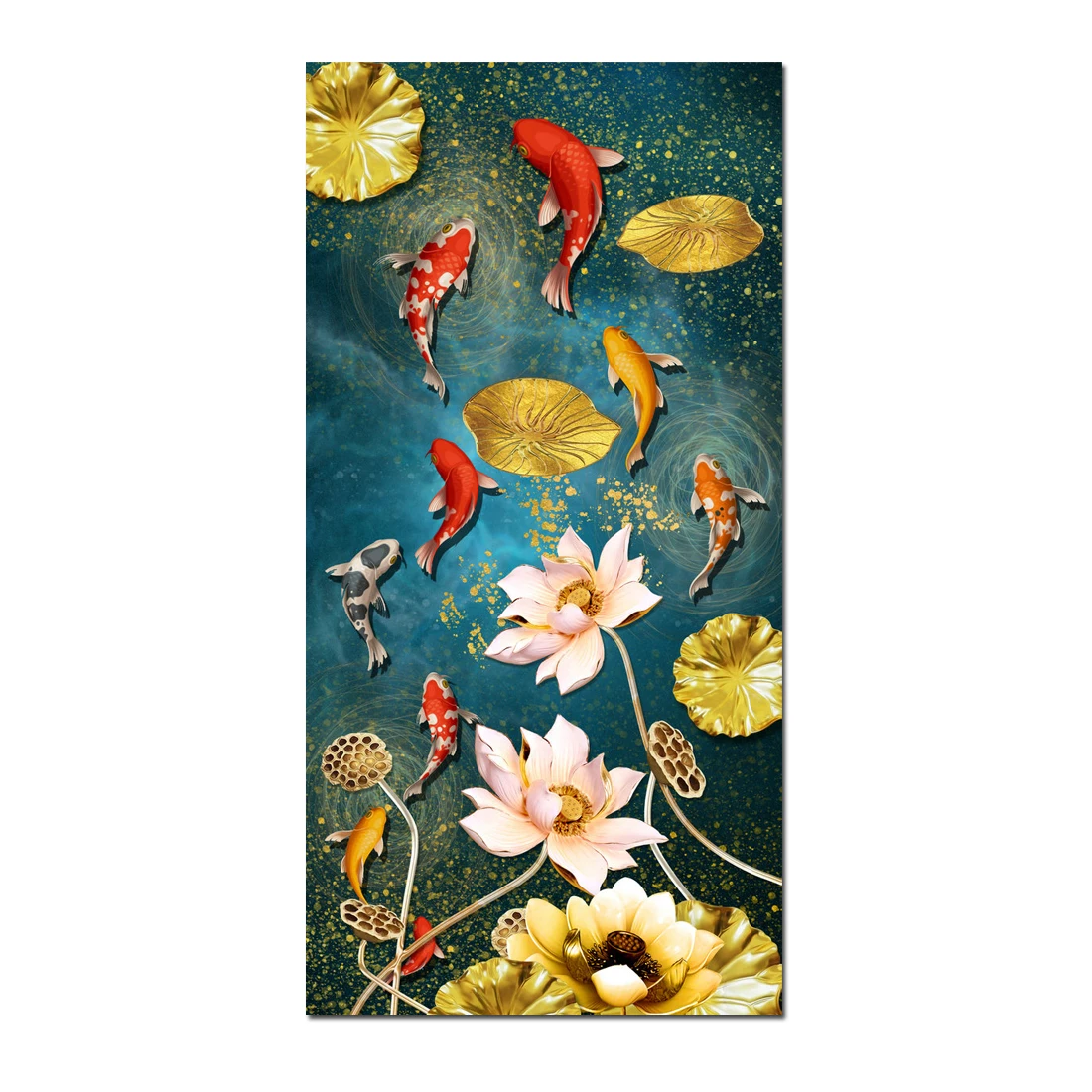 

Настенная картина Lucky Koi Fish в скандинавском стиле, абстрактная фотография, Картина на холсте для гостиной, современный декор HYL2202