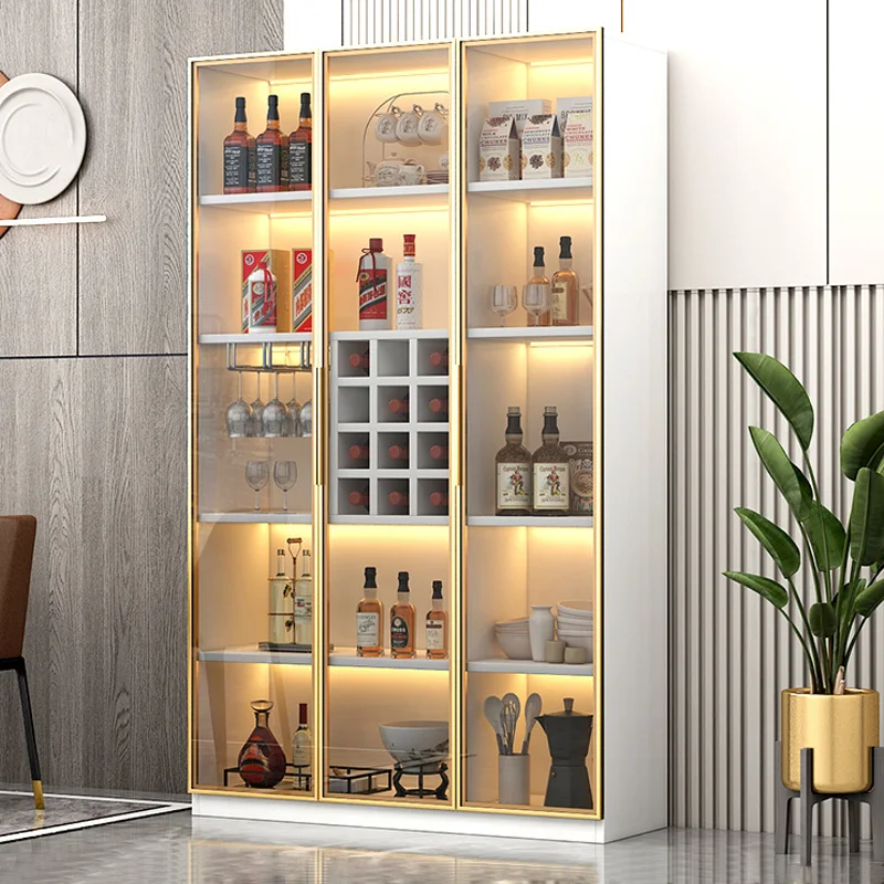 Display Home Wine Cabinets Luxury Wall Living Room Glass Wine Cabinets Storage Kitchen Meuble Vin Restaurant Furniture Qf50Jg