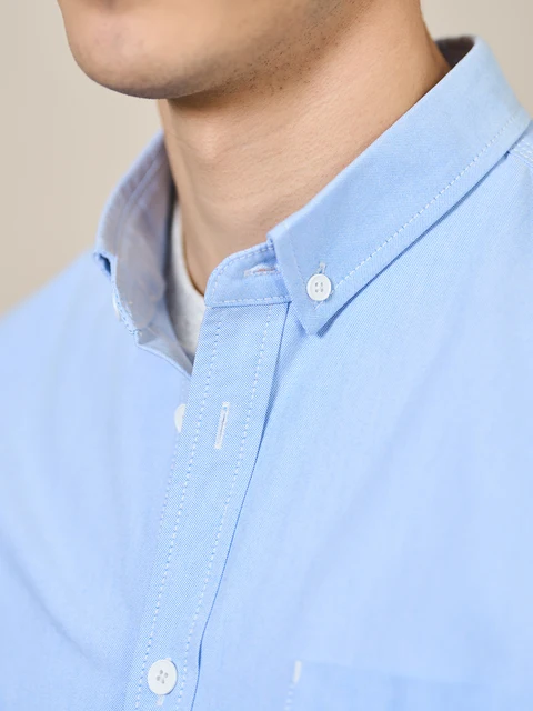 Oversize oxford shirts with chest embroider