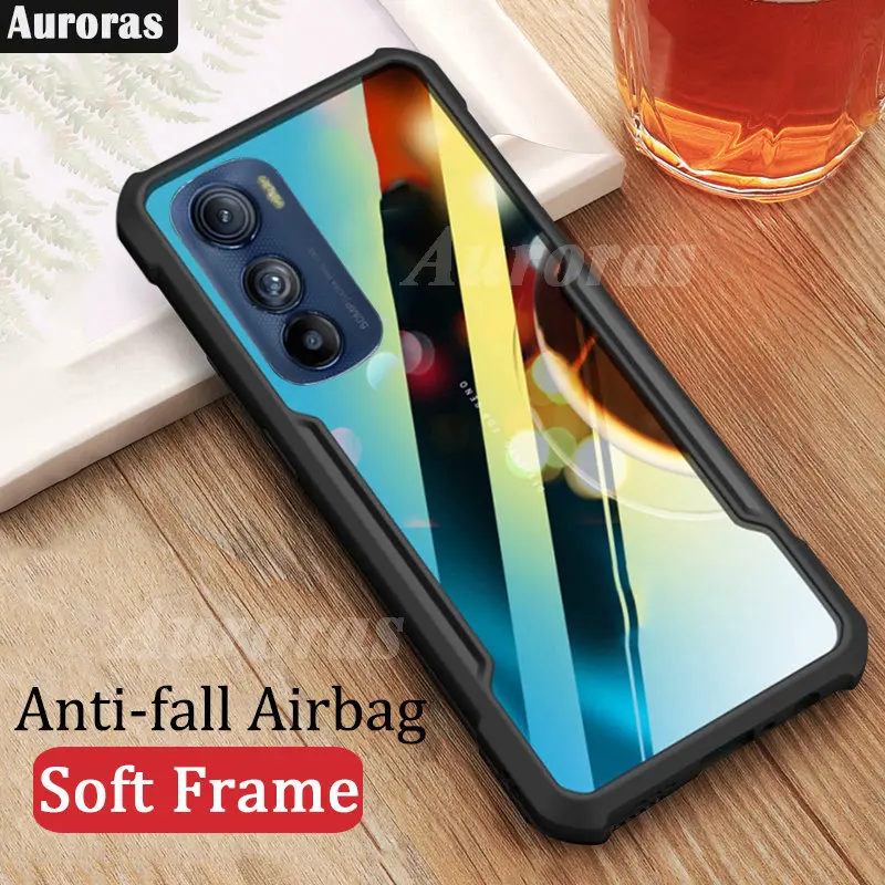 Auroras Per Motorola Edge 30 Custodia Creative Frame Anti-Caduta Airbag Soft Full Coverage Clear Shell Per Moto Edge 30 Cover Posteriore