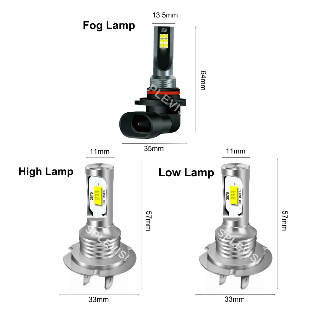 H7 9006 Car Headlight High Low Beam Foglamp LED Bulbs 12v For VW EOS 2006-2015